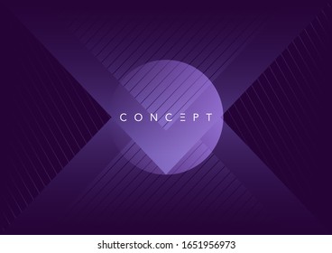 ilustración vectorial de triángulo concepto púrpura moderno con fondo de cometa. gradiente y líneas. fondo vectorial abstracto.