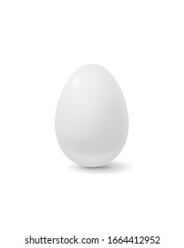 The stock vector illustration of a white egg is isolated on a white background.