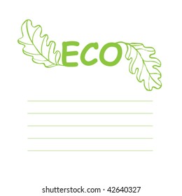 Stock vector illustration white paper with ecology sign