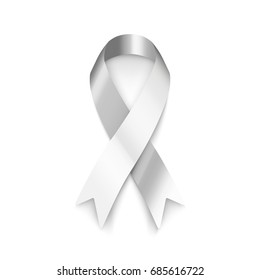 Stock vector illustration white ribbon isolated on white background. EPS10