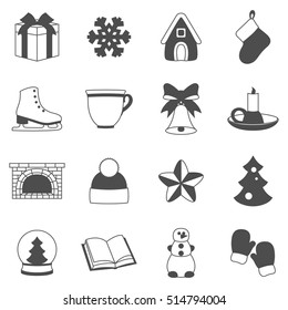 Stock vector illustration of winter and Christmas elements