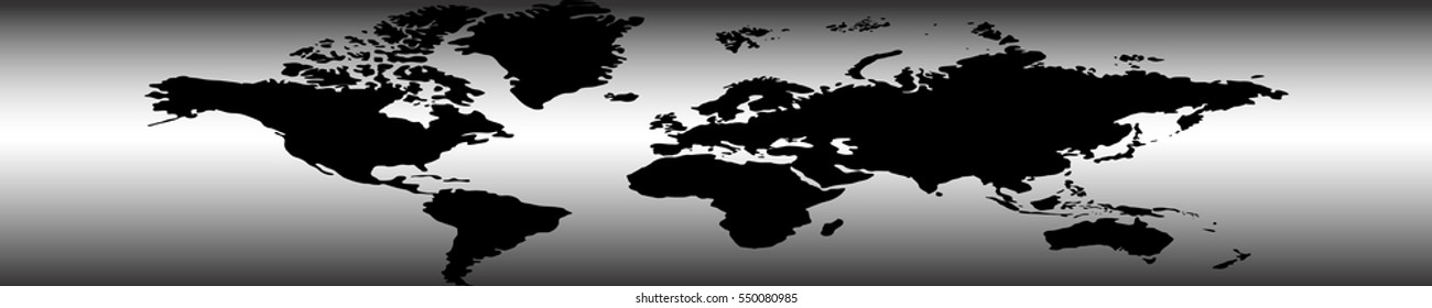 Stock vector illustration world map. Continents mainlands oceans. Wide horizontal image for website header, footer, printed material. Earth Planet Background Icon Image Picture 