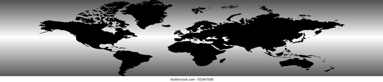 Stock vector illustration world map. Continents mainlands oceans. Wide horizontal image for website header, footer, printed material. Earth Planet Background Icon Image Picture 