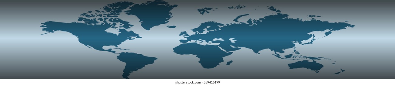 Stock vector illustration world map. Continents mainlands oceans. Wide horizontal image for website header, footer, printed material. Earth Planet Background Icon Image Picture 