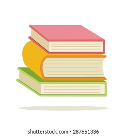 Stock Vector Illustration:Stack of  olored books