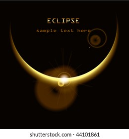 stock vector image of eclipse-sun under a planet 