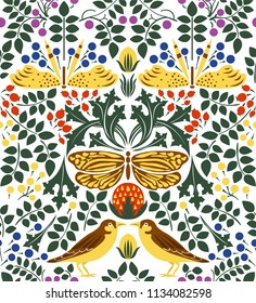 stock vector image - floral stylized seamless pattern with clipping mask