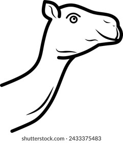 Stock vector image of a smiling camel's head