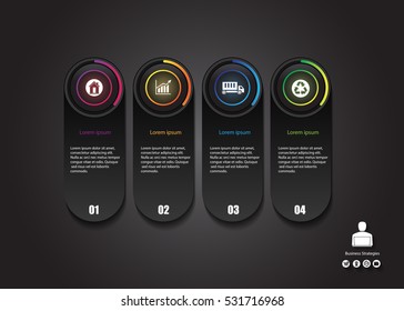 Stock Vector Info Graphics Design Modern Glow Button Business Concept