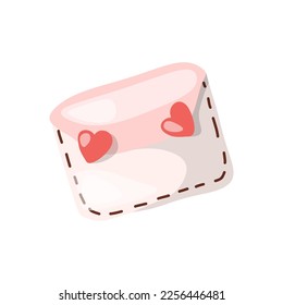 Stock vector isolated illustration of an envelope, in pink color. Love letter. 