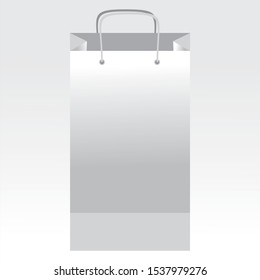 stock vector isolated paper shopping bag with winter pattern on the white background
