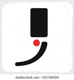 stock vector J geometric ethnic style with red points letter, abstract logo icon design template for business corporate, hipster theme, trendy posters . minimalistic concept logo design.