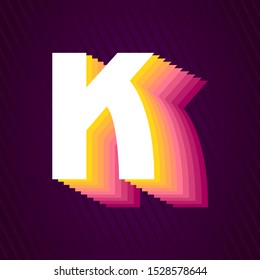 stock vector K retro bold alphabet retro typeface letter, abstract logo icon design template for business corporate. minimalistic concept logo design.