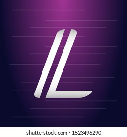 stock vector L italic bold letter, technology, futuristic abstract logo icon design template for business corporate. minimalistic concept logo design.