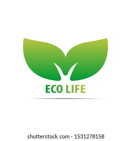 stock vector leaf logo design. green life, green leaves, ecology, natural, green life, botanical logo icon concept.