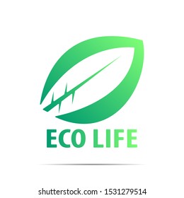 stock vector leaf logo design. green life, green leaves, ecology, natural, green life, botanical logo icon concept.