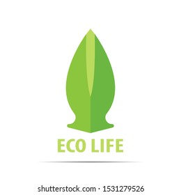 stock vector leaf logo design. green life, green leaves, ecology, natural, green life, botanical logo icon concept.