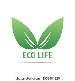 stock vector leaf logo design. green life, green leaves, ecology, natural, green life, botanical logo icon concept.