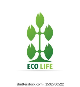 stock vector leaf logo design. green life, green leaves, ecology, natural, green life, botanical logo icon concept.