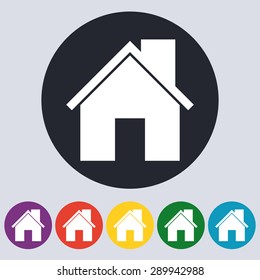 Stock Vector Linear icon house. Flat design.