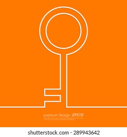 Stock Vector Linear icon key. Flat design.