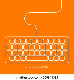 Stock Vector Linear icon keyboard . Flat design.