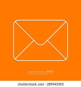 Stock Vector Linear icon mail . Flat design.