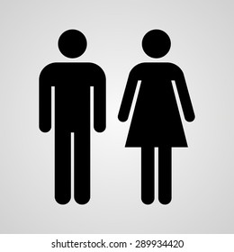 Stock Vector Linear Icon Male And Female. Flat Design.