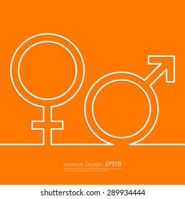 Stock Vector Linear icon male and female. Flat design.