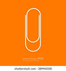 Stock Vector Linear icon paperclip. Flat design.