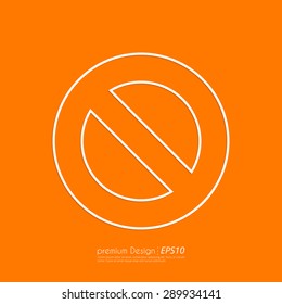 Stock Vector Linear icon prohibited. Flat design.