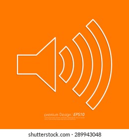 Stock Vector Linear icon sound. Flat design.