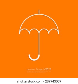 Stock Vector Linear icon umbrella. Flat design.