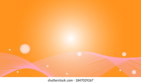a stock vector of lines curve abstract wallpaper with orange gradient background