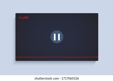 stock vector live stream video player