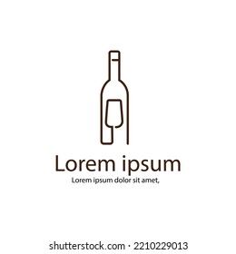 Stock vector logo, Abstract wine vector template. Elegant logotype wine shop illustration design. Vector icon for restaurant menu.