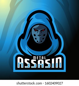 stock vector man using mask mascot logo. badge, esport logo, and emblem with modern illustration concept style.