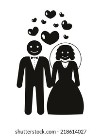 Stock vector marriage pictogram icon