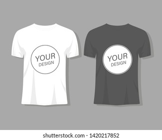 stock vector Men's t-shirt design template vector flat style