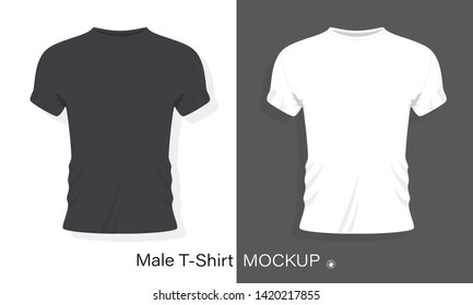 stock vector Men's t-shirt design template vector flat style