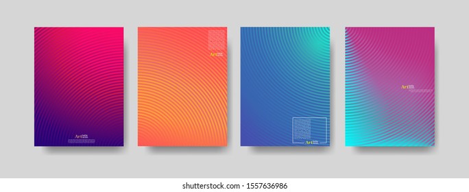 stock vector minimal covers design halftone circle print colorful design modern geometric patterns
