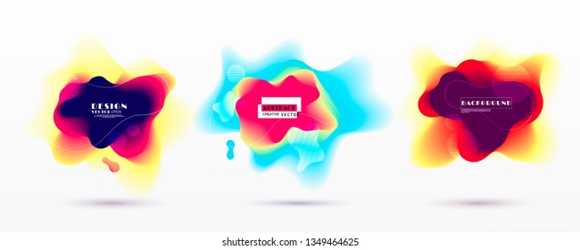 stock vector modern abstract vector banner set flat geometric liquid form with various colors modern vector