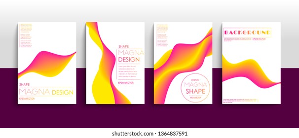 stock vector modern abstract vector banner set flat geometric liquid form with various colors modern vector