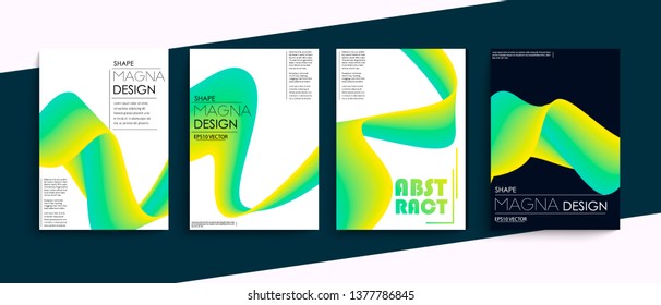 stock vector modern abstract vector banner set flat geometric liquid form with various colors modern vector