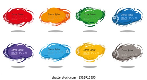 stock vector modern abstract vector banner set flat geometric liquid form with various colors modern vector