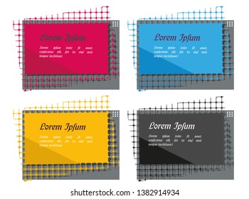 stock vector modern abstract vector banner set flat geometric liquid form with various colors modern vector