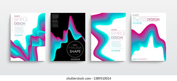 stock vector modern abstract vector banner set flat geometric liquid form with various colors modern vector