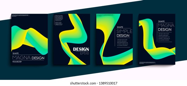 stock vector modern abstract vector banner set flat geometric liquid form with various colors modern vector