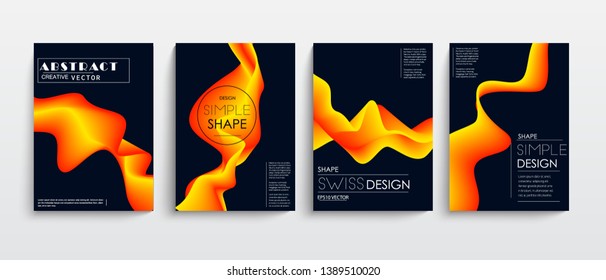 stock vector modern abstract vector banner set flat geometric liquid form with various colors modern vector