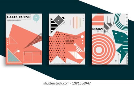 stock vector modern abstract vector banner set flat geometric liquid form with various colors modern vector